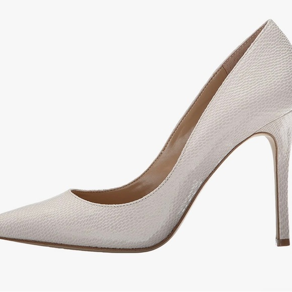 BCBGeneration White Smooth Snake Pumps - Picture 2 of 6